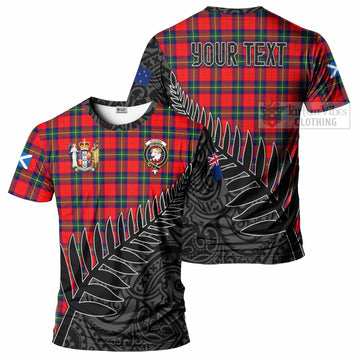 Ruthven Crest Tartan T-Shirt with New Zealand Silver Fern Half Style