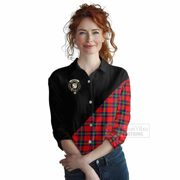 Ruthven Tartan Women's Casual Shirt with Family Crest and Military Logo Style Female - Tartan Vibes Clothing