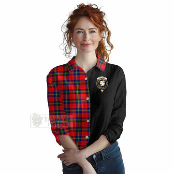 Ruthven Tartan Women's Casual Shirt with Family Crest and Half Of Me Style Female - Tartan Vibes Clothing