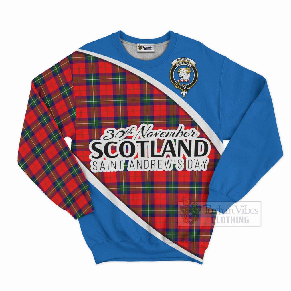 Ruthven Family Crest Tartan Sweatshirt Celebrate Saint Andrew's Day in Style Unisex - Tartan Vibes Clothing