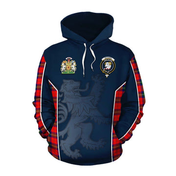 Ruthven Tartan Cotton Hoodie with Family Crest and Lion Rampant Vibes Sport Style Pullover Hoodie XS - Tartan Vibes Clothing