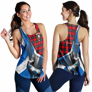 Ruthven Tartan Women's Racerback Tanks with Family Crest Scotland Patriotic Style 4XL - Tartan Vibes Clothing