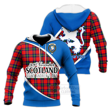 Ruthven Family Crest Tartan Knitted Hoodie Celebrate Saint Andrew's Day in Style Unisex Knitted Pullover Hoodie - Tartan Vibes Clothing