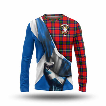 Ruthven Tartan Long Sleeve T-Shirt with Family Crest Scotland Patriotic Style Unisex - Tartan Vibes Clothing
