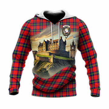 Ruthven Tartan Family Crest Knitted Hoodie with Scottish Ancient Castle Style Unisex Knitted Pullover Hoodie - Tartan Vibes Clothing