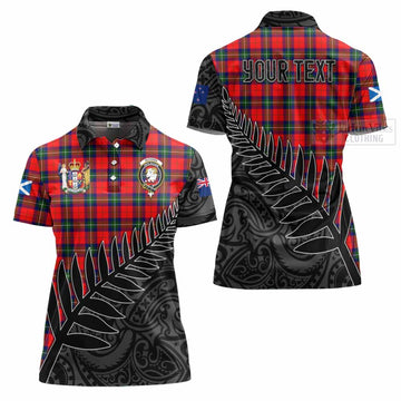 Ruthven Crest Tartan Women's Polo Shirt with New Zealand Silver Fern Half Style Women - Tartan Vibes Clothing