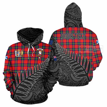 Ruthven Crest Tartan Hoodie with New Zealand Silver Fern Half Style Zip Hoodie - Tartan Vibes Clothing
