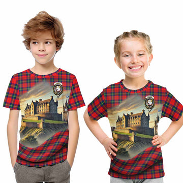 Ruthven Tartan Family Crest Kid T-Shirt with Scottish Ancient Castle Style Youth XL Size14 - Tartan Vibes Clothing