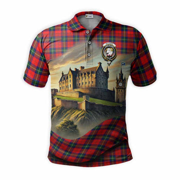 Tartan Vibes Clothing Ruthven Tartan Family Crest Polo Shirt with Scottish Ancient Castle Stype