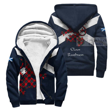 Ruthven Tartan Lion Rampant Sherpa Hoodie Proudly Display Your Heritage with Alba Gu Brath and Clan Name Unisex S - Tartan Vibes Clothing