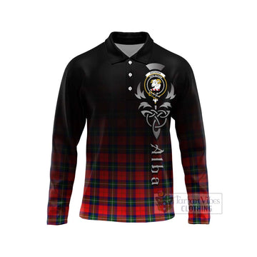 Ruthven Tartan Long Sleeve Polo Shirt Featuring Alba Gu Brath Family Crest Celtic Inspired Unisex - Tartan Vibes Clothing