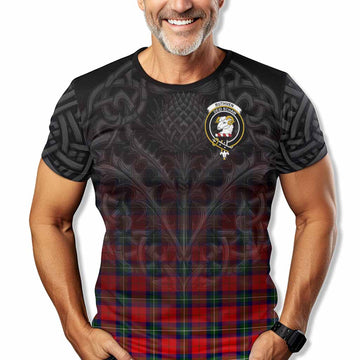 Ruthven Tartan T-Shirt with Family Crest Celtic Thistle Vibes