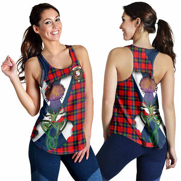 Tartan Vibes Clothing Ruthven Tartan Family Crest Women's Racerback Tanks Scottish Thistle Celtic Inspired
