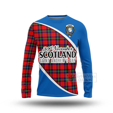 Ruthven Family Crest Tartan Long Sleeve T-Shirt Celebrate Saint Andrew's Day in Style Unisex - Tartan Vibes Clothing