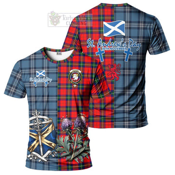 Ruthven Tartan T-Shirt Happy St. Andrew's Day Half Tartan Style
