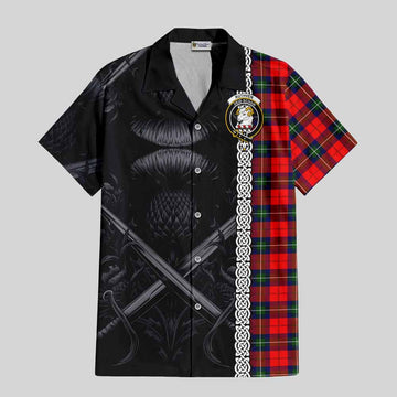 Ruthven Tartan Hawaiian Shirt with Family Crest Cross Sword Thistle Celtic Vibes Kid - Tartan Vibes Clothing