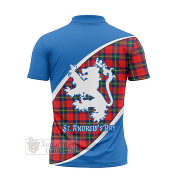 Ruthven Family Crest Tartan Zipper Polo Shirt Celebrate Saint Andrew's Day in Style - Tartan Vibes Clothing