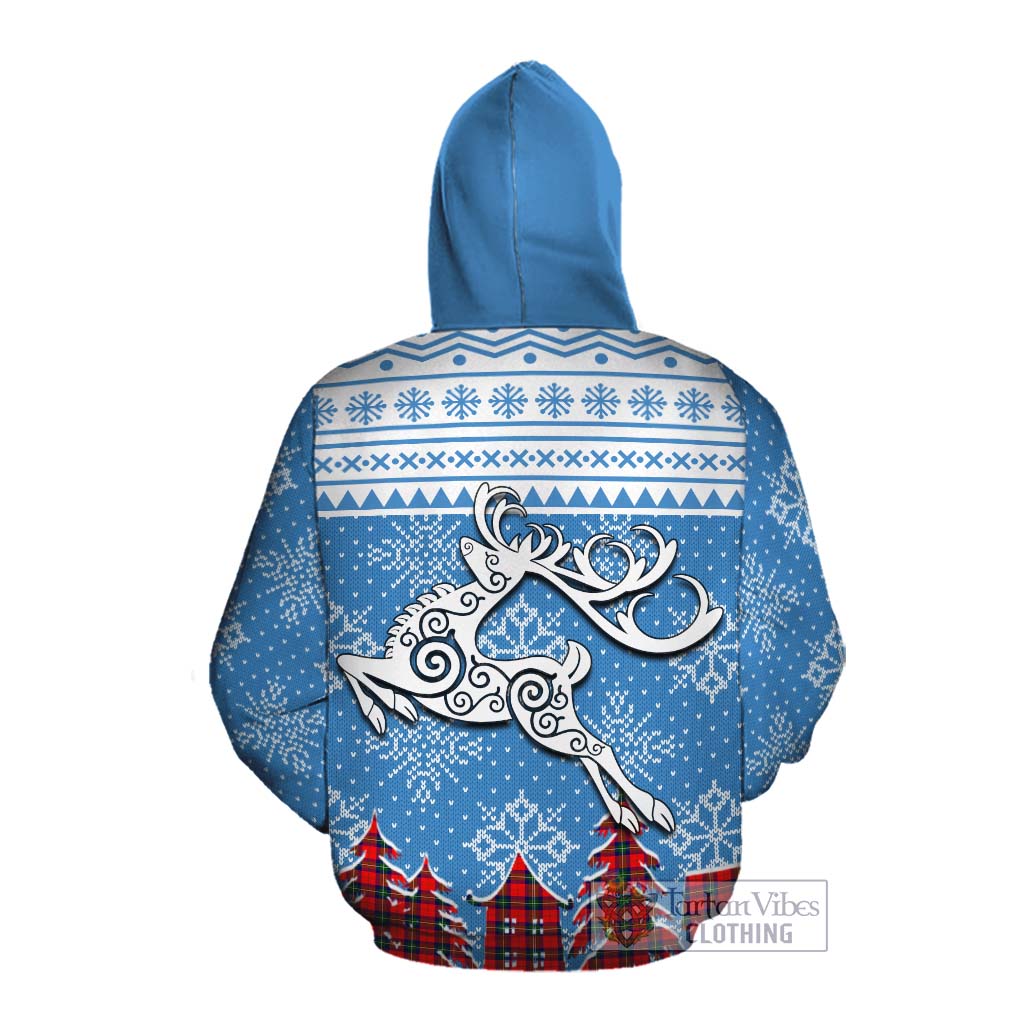 Ruthven Clan Christmas Cotton Hoodie Celtic Reindeer Style Pullover Hoodie - Tartan Vibes Clothing