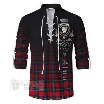 Tartan Vibes Clothing Ruthven Tartan Ghillie Kilt Shirt Featuring Alba Gu Brath Family Crest Celtic Inspired