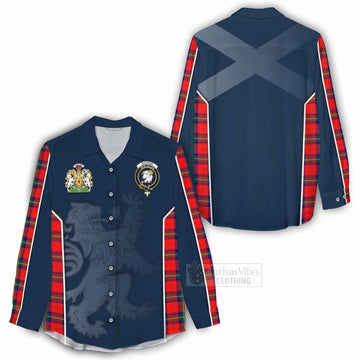 Ruthven Tartan Women's Casual Shirt with Family Crest and Lion Rampant Vibes Sport Style - Tartan Vibes Clothing