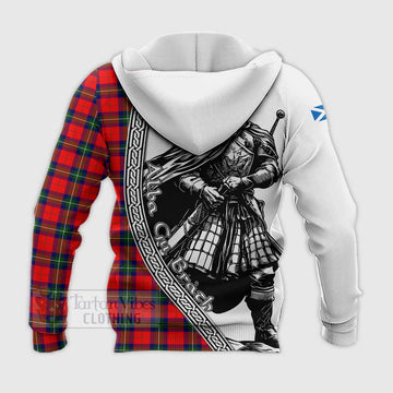 Ruthven Tartan Clan Crest Knitted Hoodie with Highlander Warrior Celtic Style - Tartan Vibes Clothing
