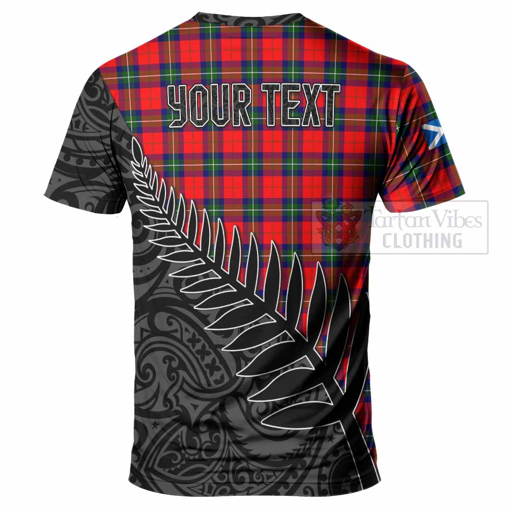 Ruthven Crest Tartan T-Shirt with New Zealand Silver Fern Half Style - Tartan Vibes Clothing