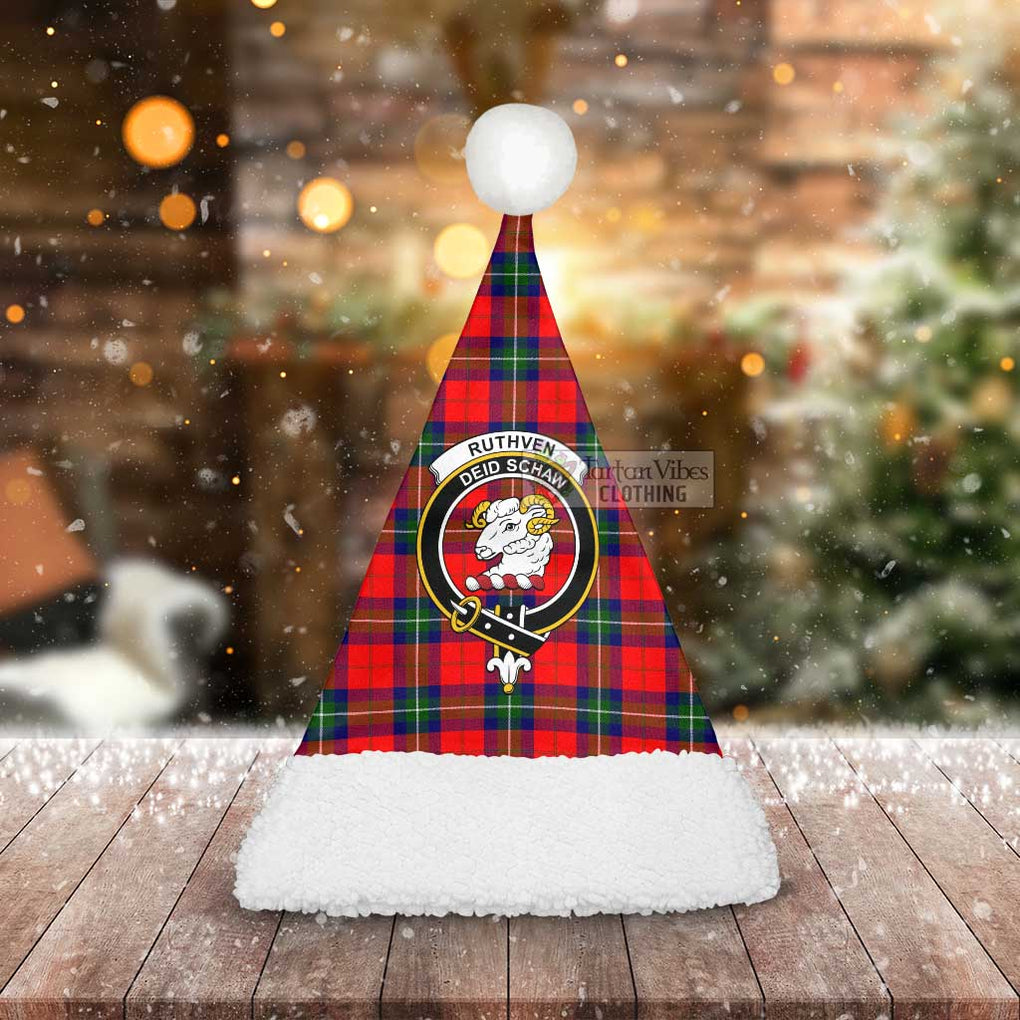 Ruthven Tartan Christmas Santa Hats with Family Crest - Tartan Vibes Clothing