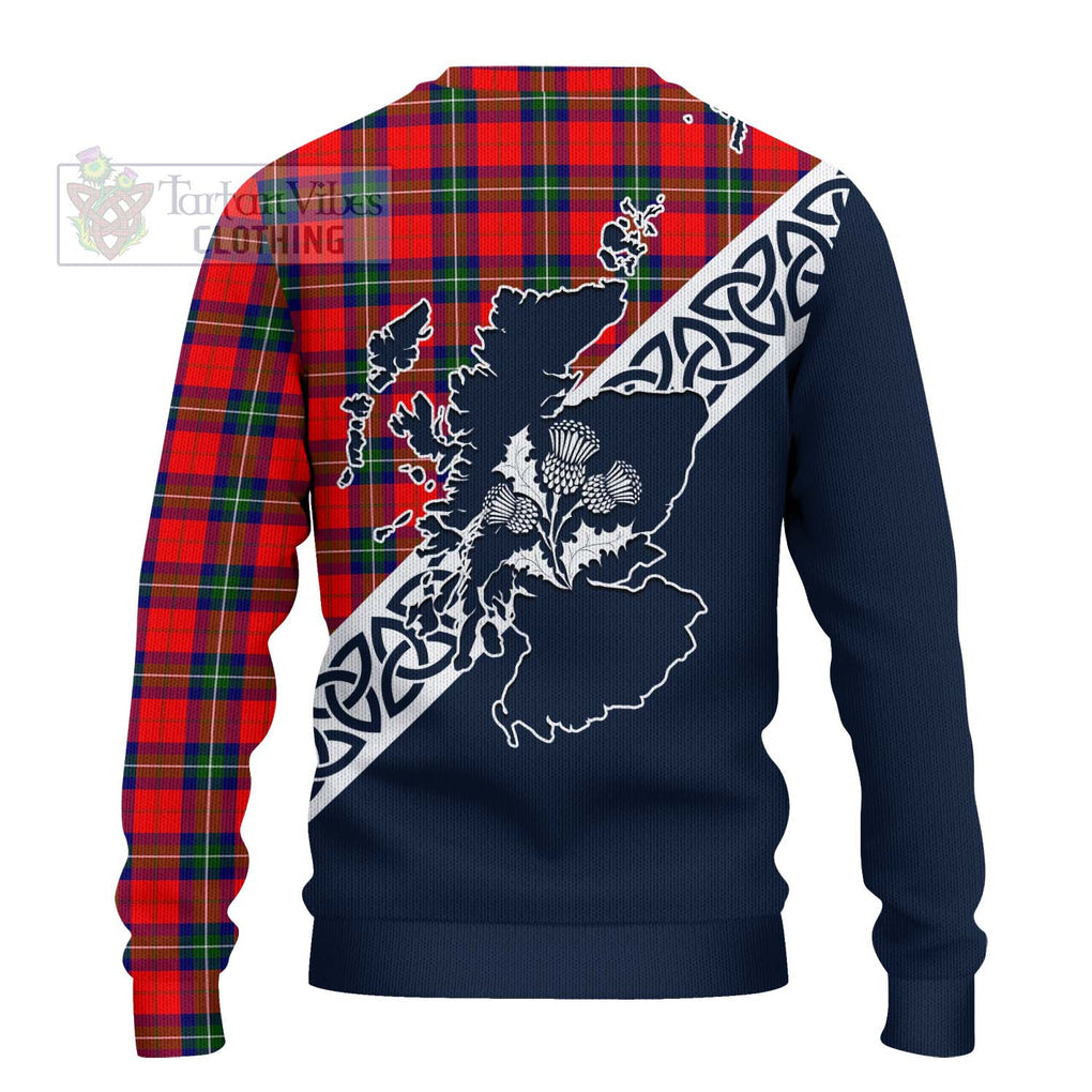 Ruthven Tartan Ugly Sweater Featuring Thistle and Scotland Map - Tartan Vibes Clothing