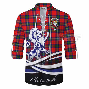 Ruthven Tartan Ghillie Kilt Shirt with Alba Gu Brath Regal Lion Emblem - Tartan Vibes Clothing