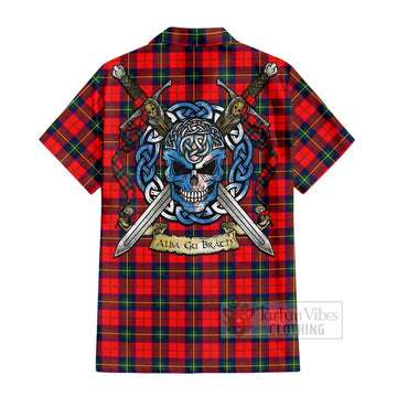 Ruthven Tartan Hawaiian Shirt with Family Crest Celtic Skull Style - Tartan Vibes Clothing