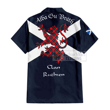 Ruthven Tartan Lion Rampant Hawaiian Shirt Proudly Display Your Heritage with Alba Gu Brath and Clan Name - Tartan Vibes Clothing