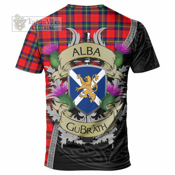 Ruthven Tartan Family Crest T-Shirt Lion Rampant Royal Thistle Shield Celtic Inspired
