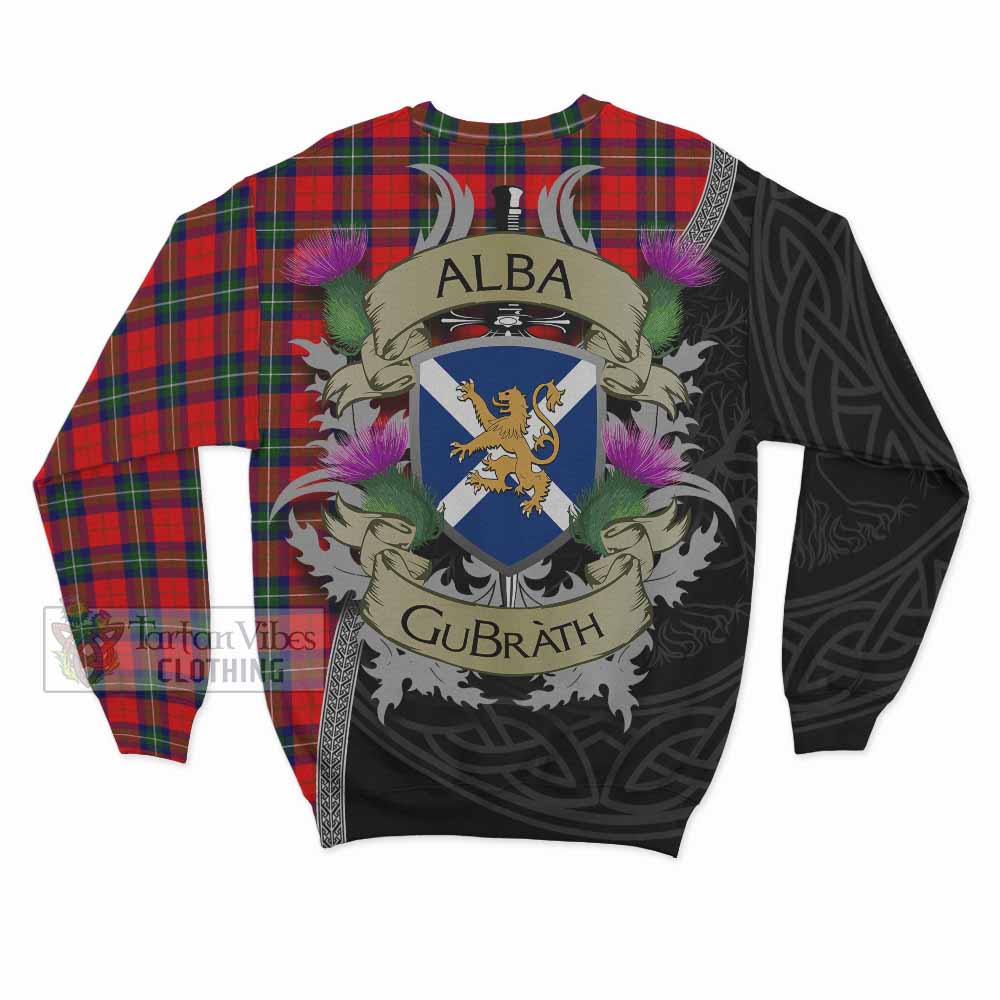 Ruthven Tartan Family Crest Sweatshirt Lion Rampant Royal Thistle Shield Celtic Inspired - Tartan Vibes Clothing