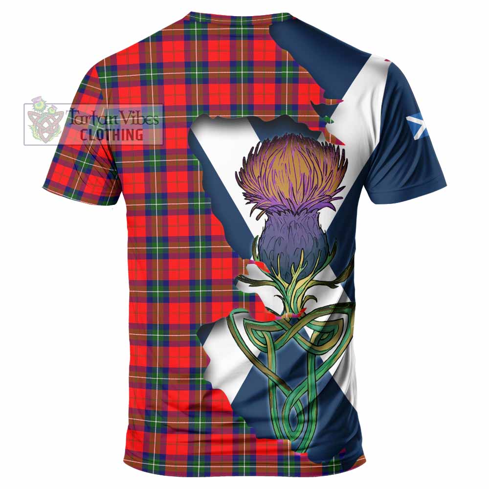 Tartan Vibes Clothing Ruthven Tartan Family Crest T-Shirt Scottish Thistle Celtic Inspired
