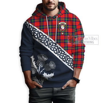 Ruthven Tartan Hoodie Featuring Thistle and Scotland Map - Tartan Vibes Clothing