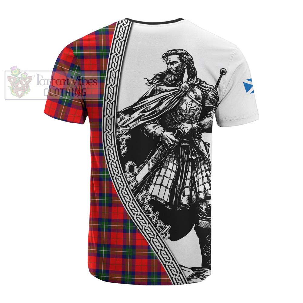 Ruthven Tartan Clan Crest Cotton T-shirt with Highlander Warrior Celtic Style - Tartan Vibes Clothing