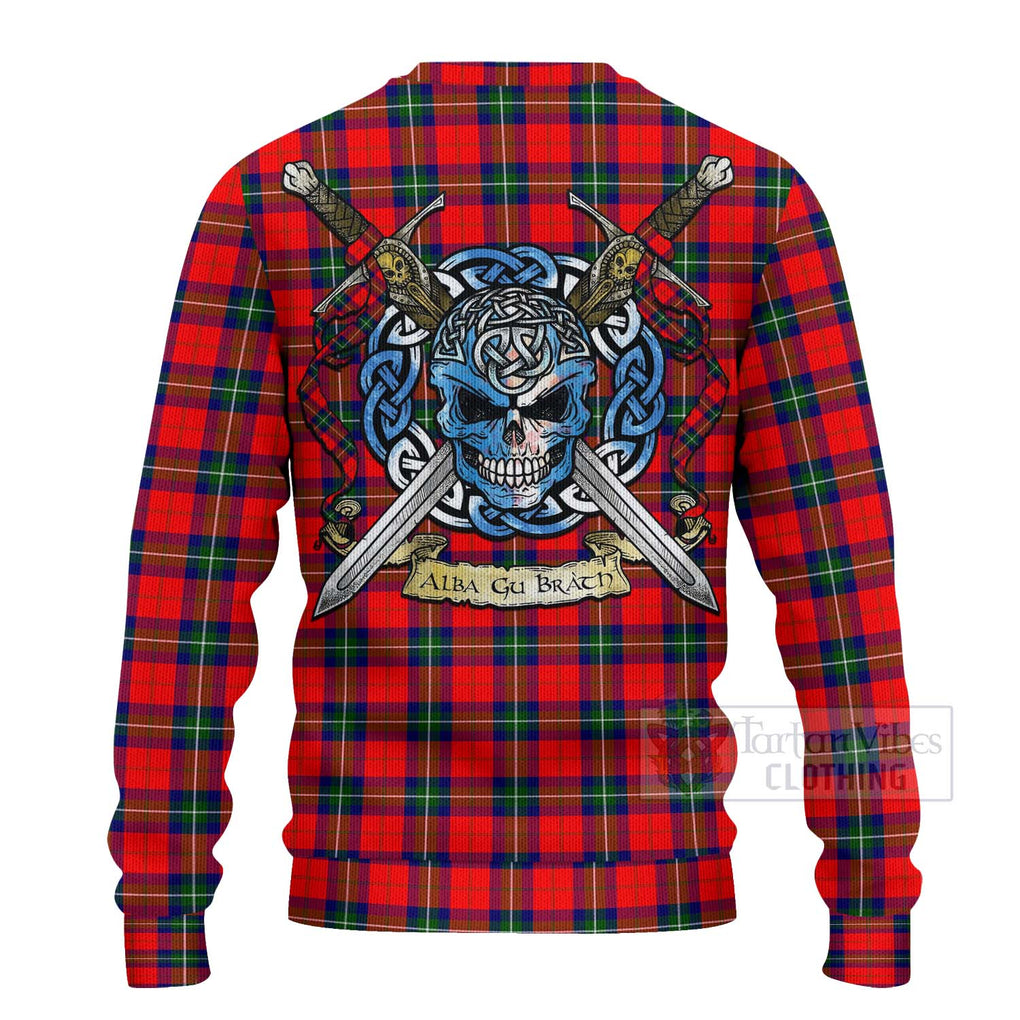 Ruthven Tartan Ugly Sweater with Family Crest Celtic Skull Style - Tartan Vibes Clothing