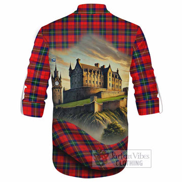 Ruthven Tartan Family Crest Ghillie Kilt Shirt with Scottish Ancient Castle Style - Tartan Vibes Clothing