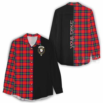 Ruthven Tartan Women's Casual Shirt with Family Crest and Half Of Me Style - Tartan Vibes Clothing