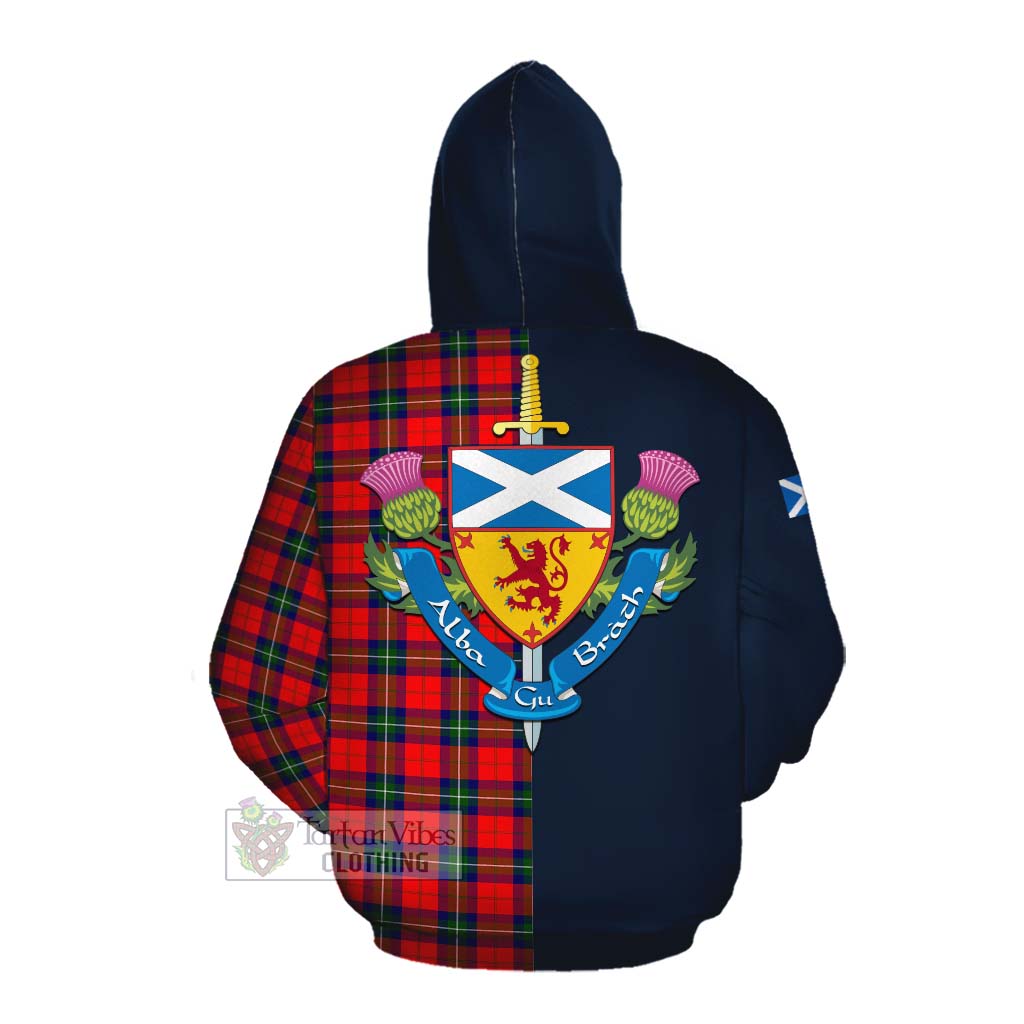 Ruthven Tartan Cotton Hoodie Alba with Scottish Lion Royal Arm Half Style Pullover Hoodie - Tartan Vibes Clothing