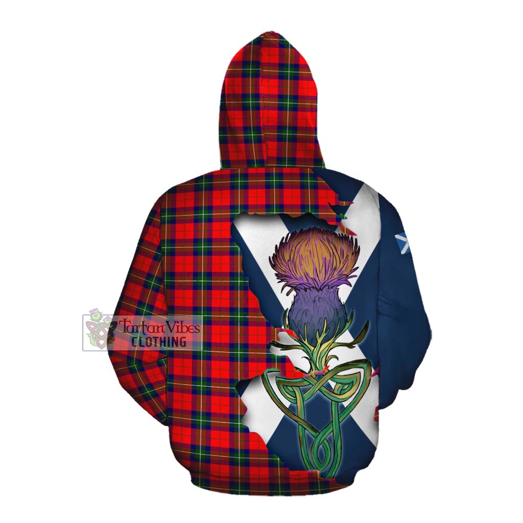 Tartan Vibes Clothing Ruthven Tartan Family Crest Cotton Hoodie Scottish Thistle Celtic Inspired