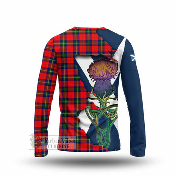 Tartan Vibes Clothing Ruthven Tartan Family Crest Long Sleeve T-Shirt Scottish Thistle Celtic Inspired
