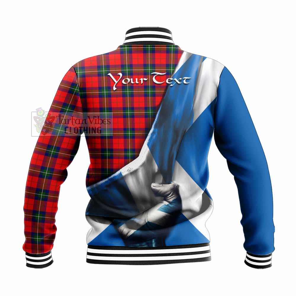 Ruthven Tartan Baseball Jacket with Family Crest Scotland Patriotic Style - Tartan Vibes Clothing