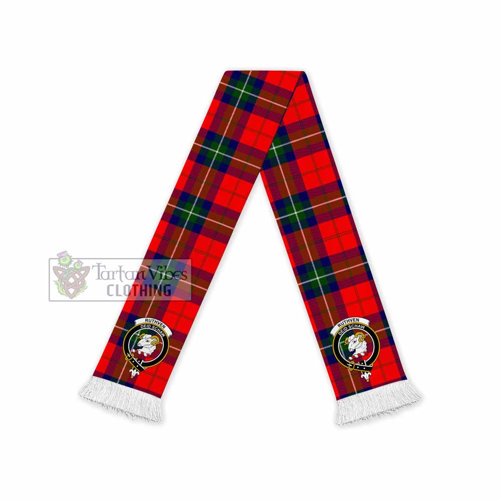 Ruthven Tartan Ruffneck Scarf with Family Crest - Tartan Vibes Clothing