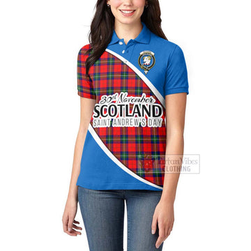 Ruthven Family Crest Tartan Women's Polo Shirt Celebrate Saint Andrew's Day in Style - Tartan Vibes Clothing