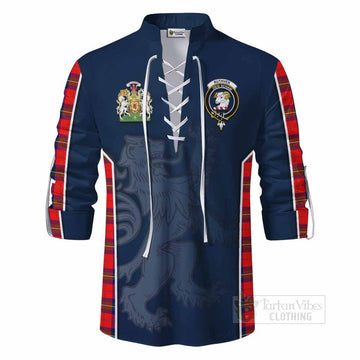 Ruthven Tartan Ghillie Kilt Shirt with Family Crest and Lion Rampant Vibes Sport Style - Tartan Vibes Clothing