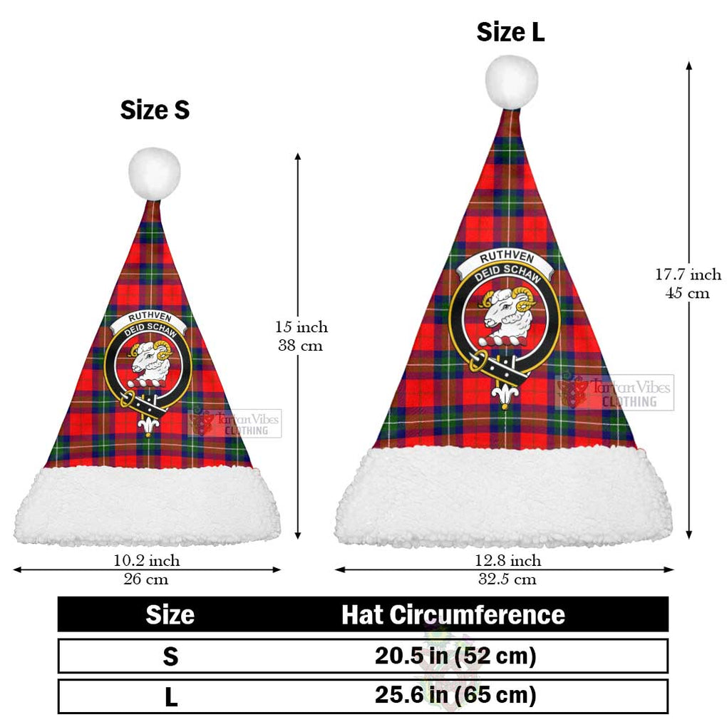 Ruthven Tartan Christmas Santa Hats with Family Crest Christmas Hat L 25.6in (65cm) - Tartan Vibes Clothing