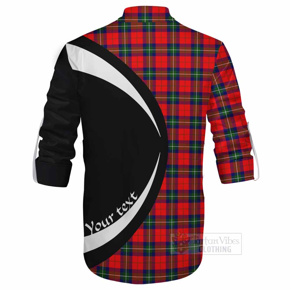 Ruthven Tartan Ghillie Kilt Shirt with Family Crest Circle Style - Tartan Vibes Clothing