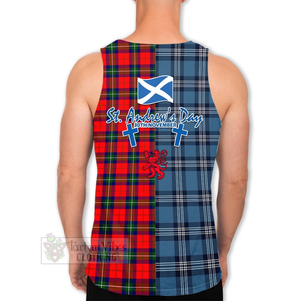 Ruthven Tartan Men's Tank Top Happy St. Andrew's Day Half Tartan Style - Tartan Vibes Clothing