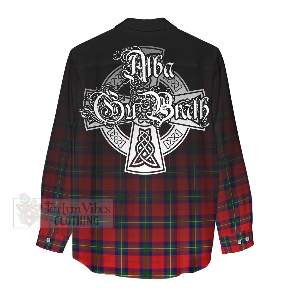 Ruthven Tartan Women's Casual Shirt Featuring Alba Gu Brath Family Crest Celtic Inspired - Tartan Vibes Clothing